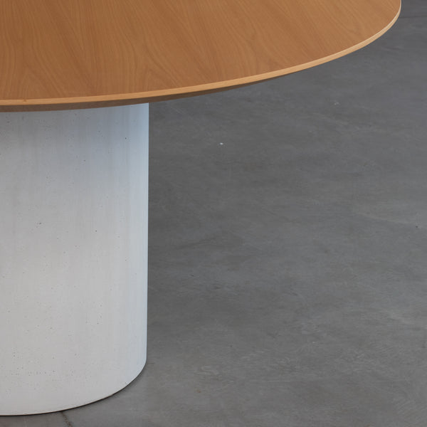 Mesa Bouman Solo | Tampo Madeira | Base Concreto e Granilite