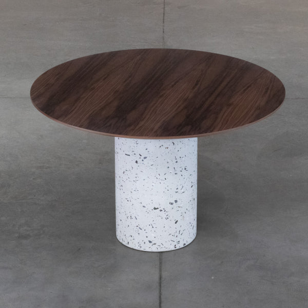 Mesa Bouman Solo | Tampo Madeira | Base Concreto e Granilite