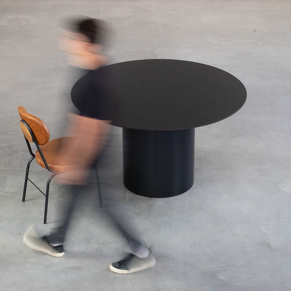 Mesa Bouman Solo | Tampo Madeira | Base Aço