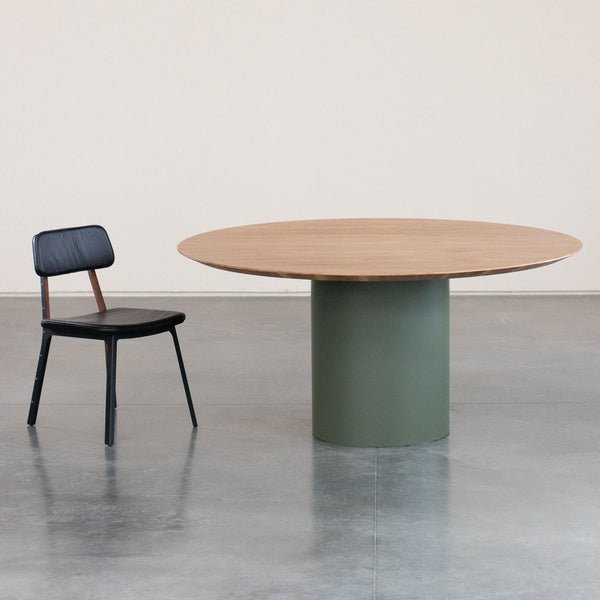 Mesa Bouman Solo | Tampo Madeira | Base Aço