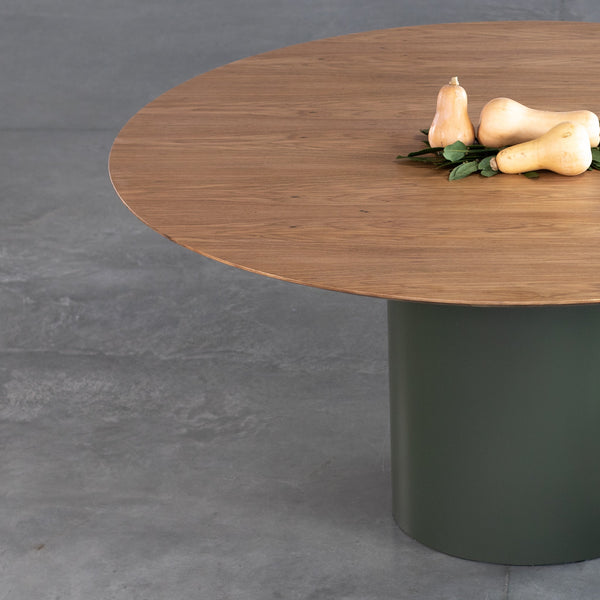 Mesa Bouman Solo | Tampo Madeira | Base Aço