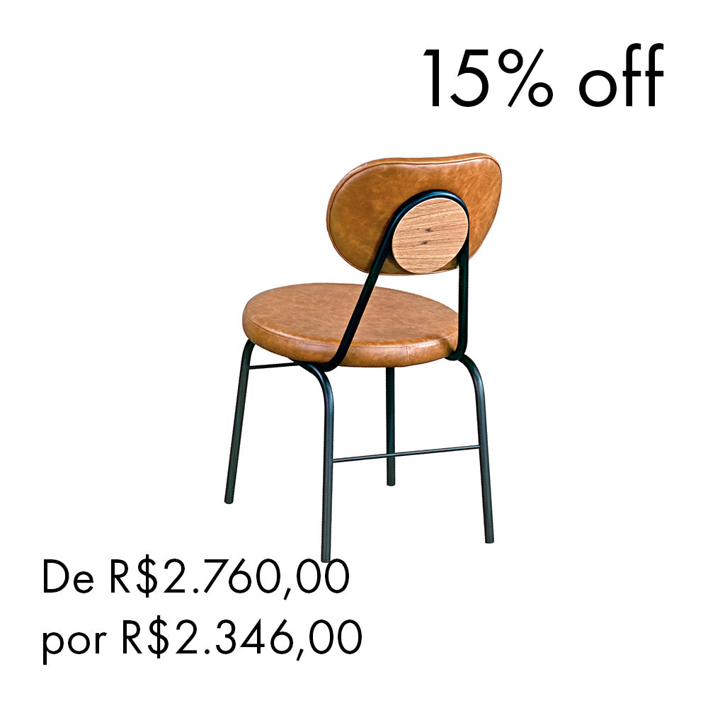 SALE - Cadeira Bouman Couro Caramelo