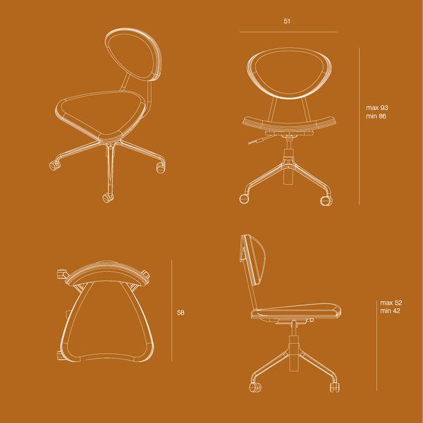 Cadeira Andorinha Office | Sem braço - MEZAS