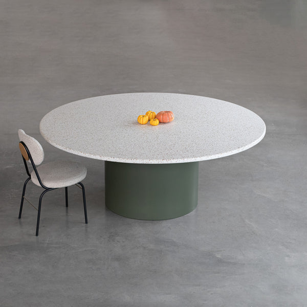 Mesa Bouman Solo | Tampo Concreto e Granilite | Base Aço