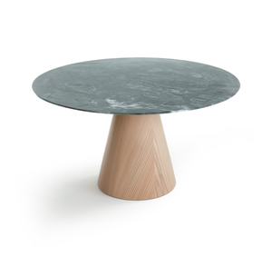 Mesa Cone Sol | Tampo Concreto / Granilite & Pedras | Base Laminada em Madeira