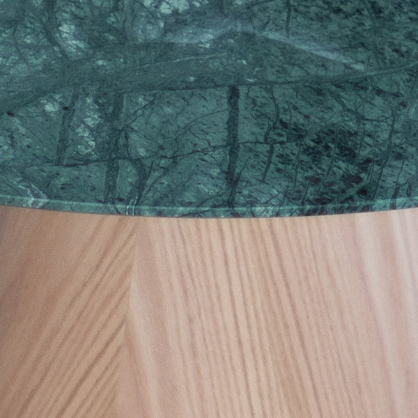 Mesa Cone Sol | Tampo Concreto / Granilite & Pedras | Base Laminada em Madeira